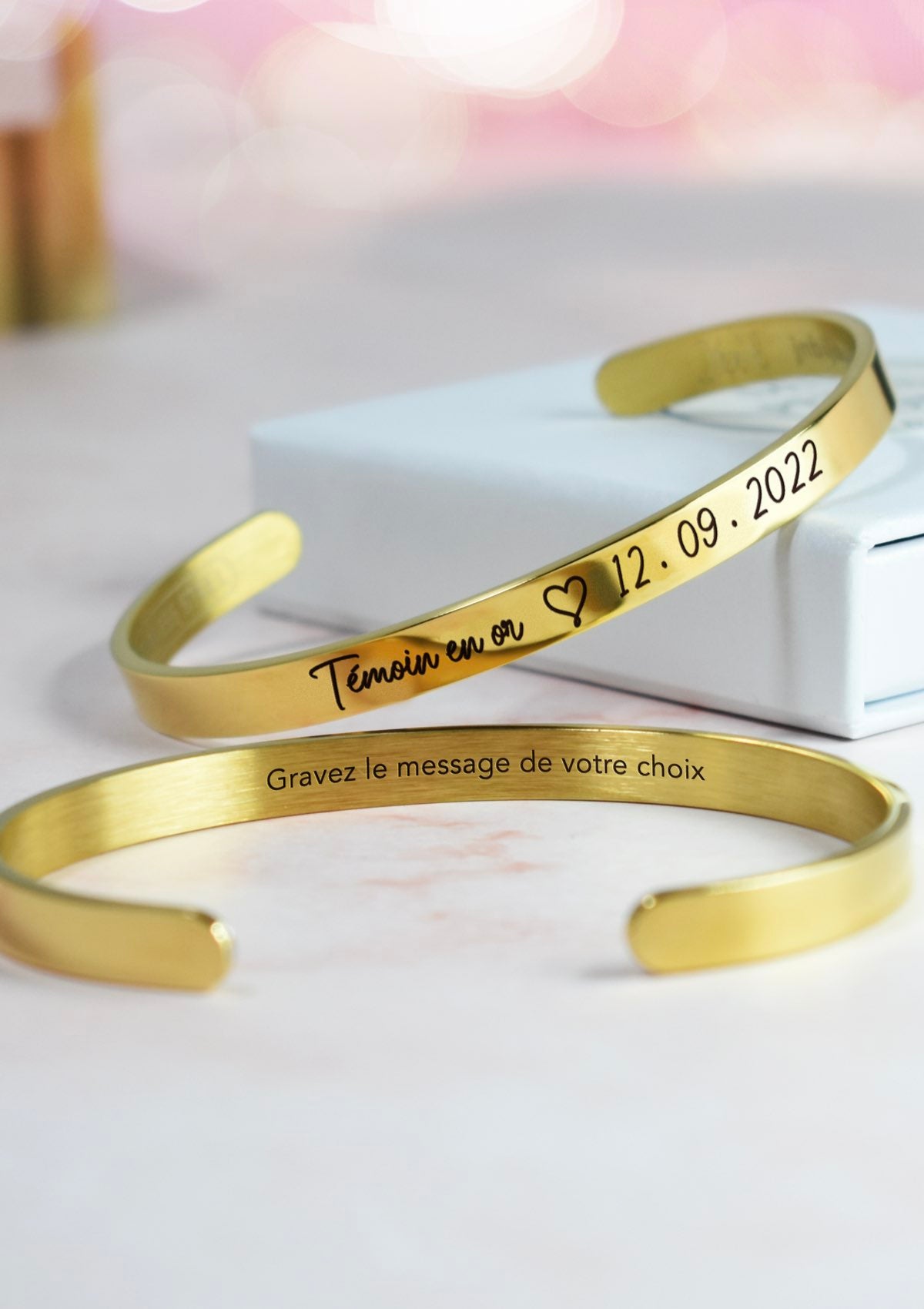 Bracelet de mariage doré - Témoin en or | L'Atelier des Petits Mots