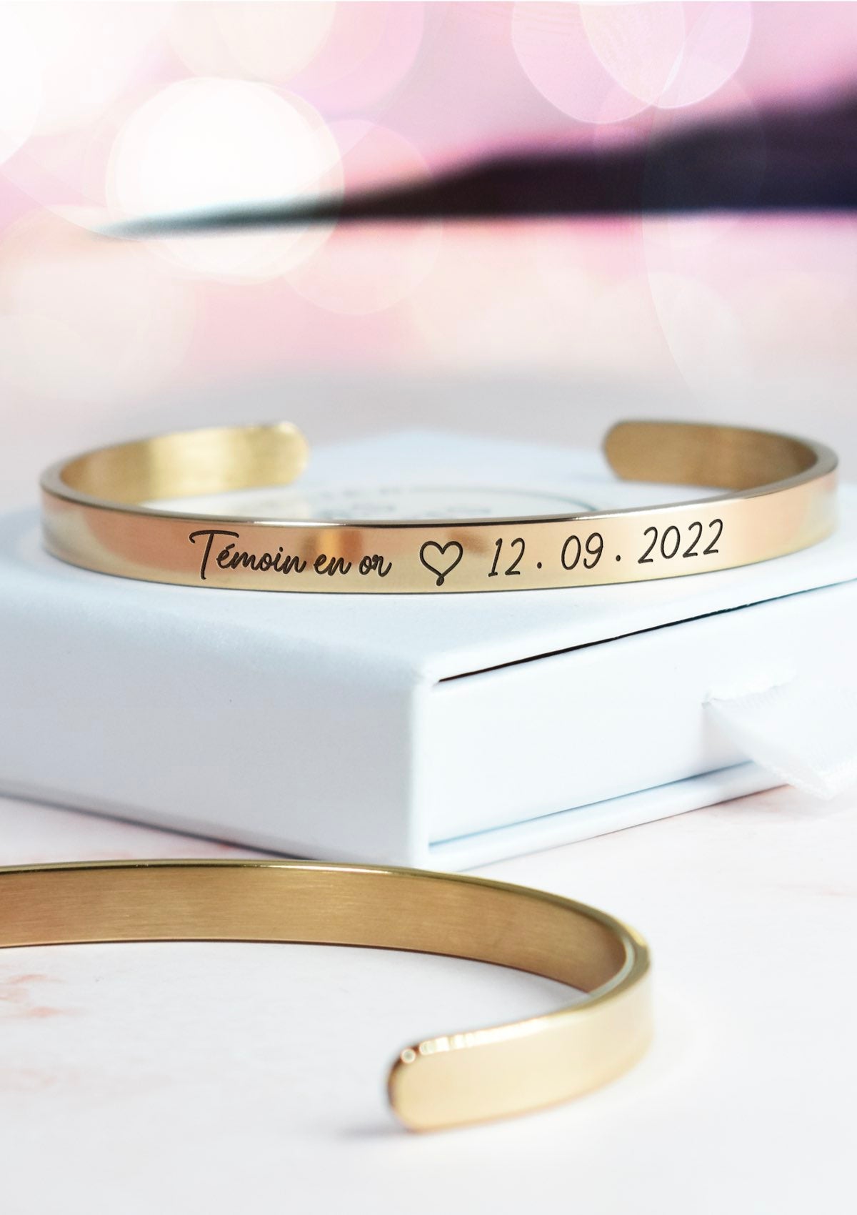 Bracelet de mariage doré - Témoin en or